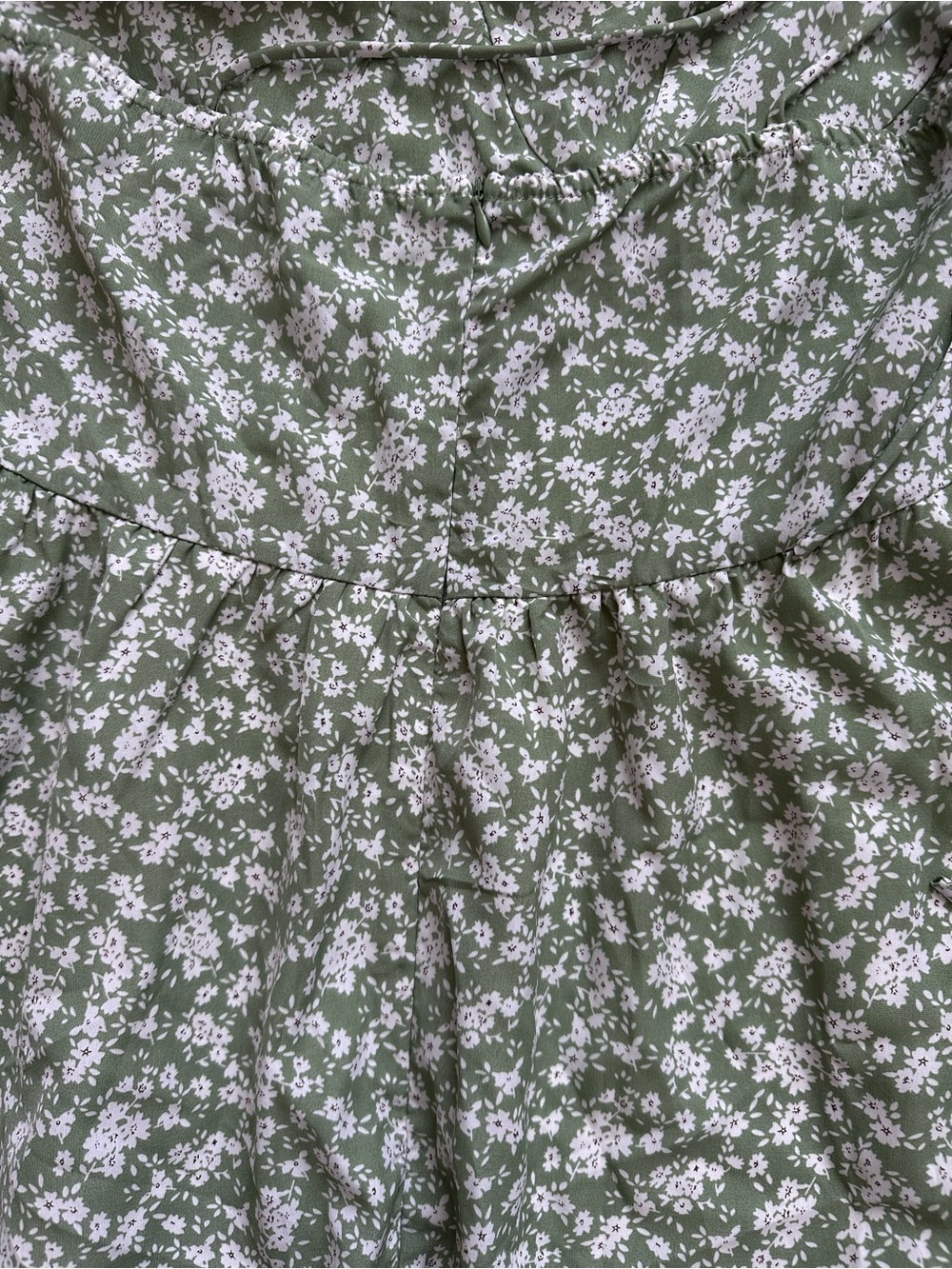 NWT! Cider Olive Green Mini Dress with White Floral Print - Picture 9 of 10